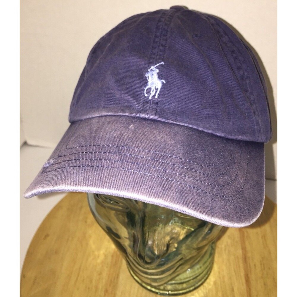 POLO RALPH LAUREN Hat Cap Leather Belt Back PONY Distressed & Well Worn Slouch